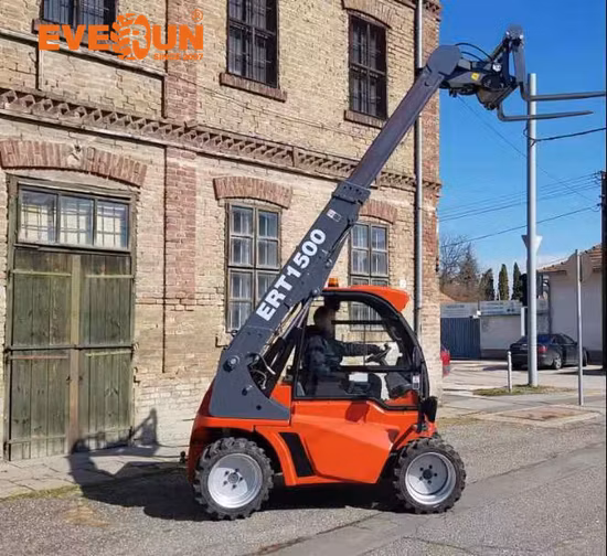Everun Ert1500 1,35 tonne moteur hydrostatique EPA4 Mini chargeuse sur pneus télescopique télescopique pour Machine de construction